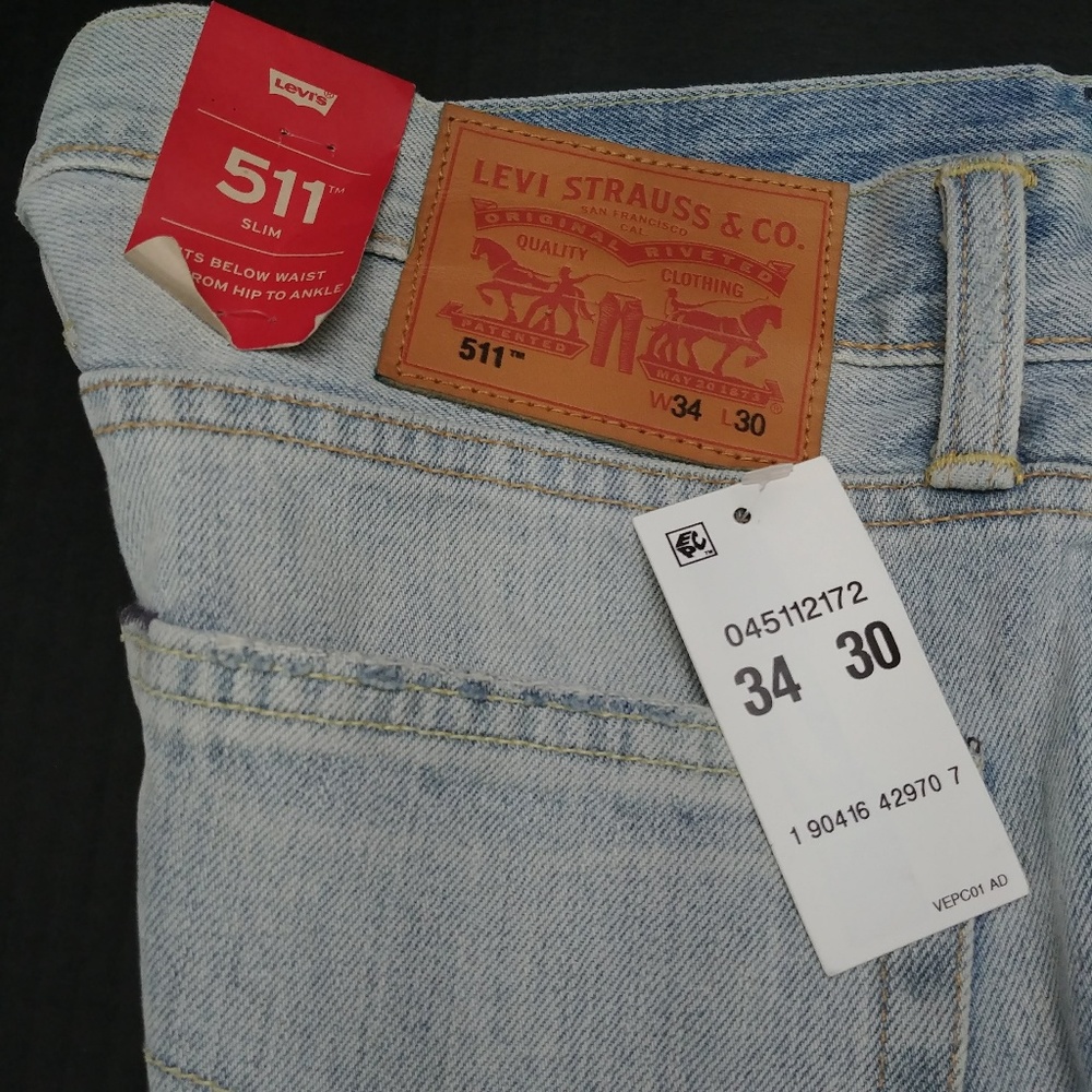 Levi's 511 Men Jeans Blue 34 x 30 NWT